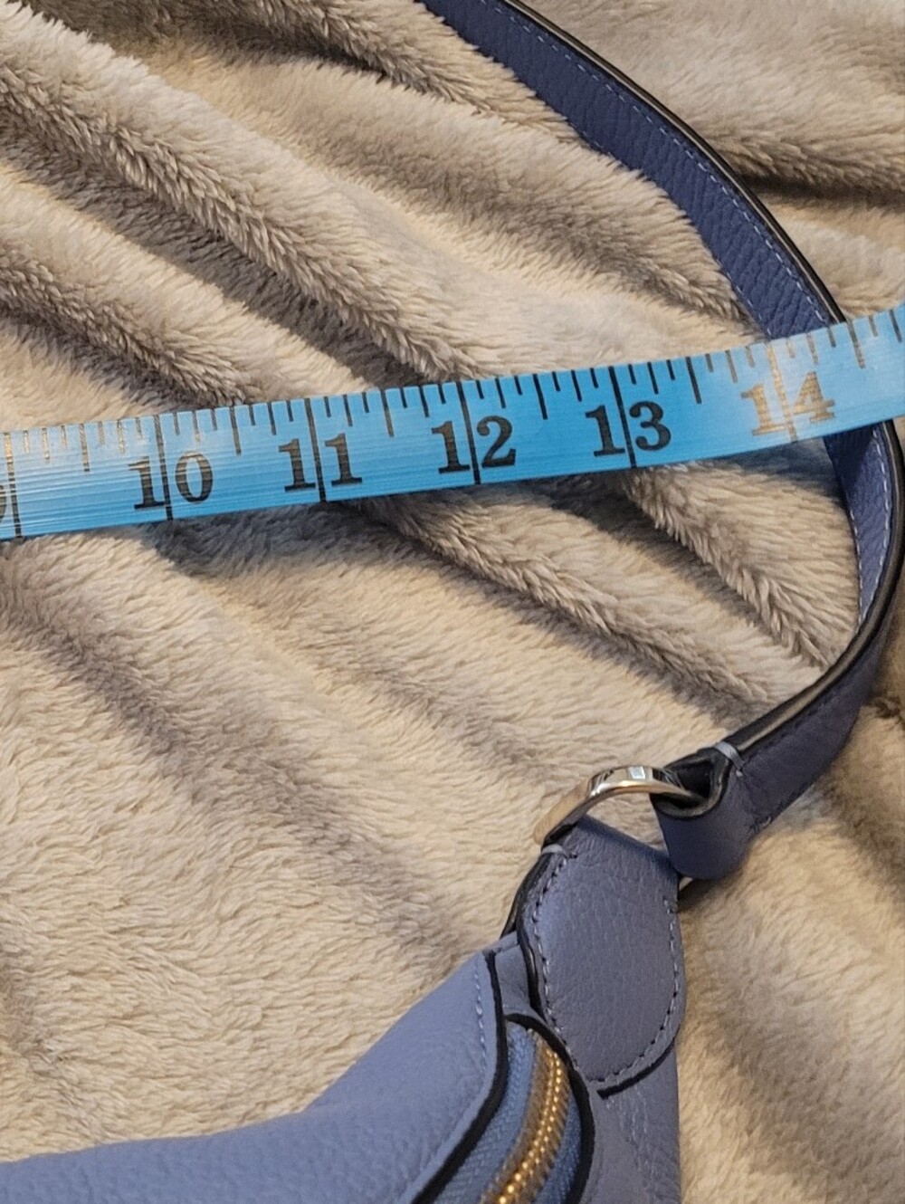 Kate Spade New York Blue Pebbled Belt Bag Fanny Pack Waist Bag Gold Hardware - Picture 9 of 10